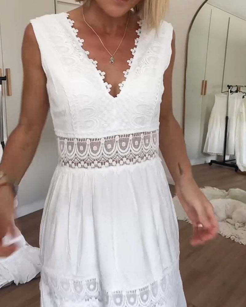 Clover - Robe en dentelle blanche