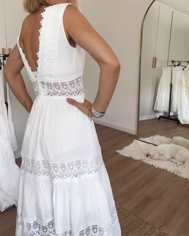 Clover - Robe en dentelle blanche