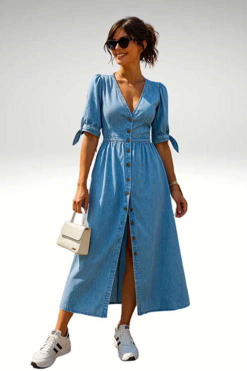 Amélie - Robe élégante en denim
