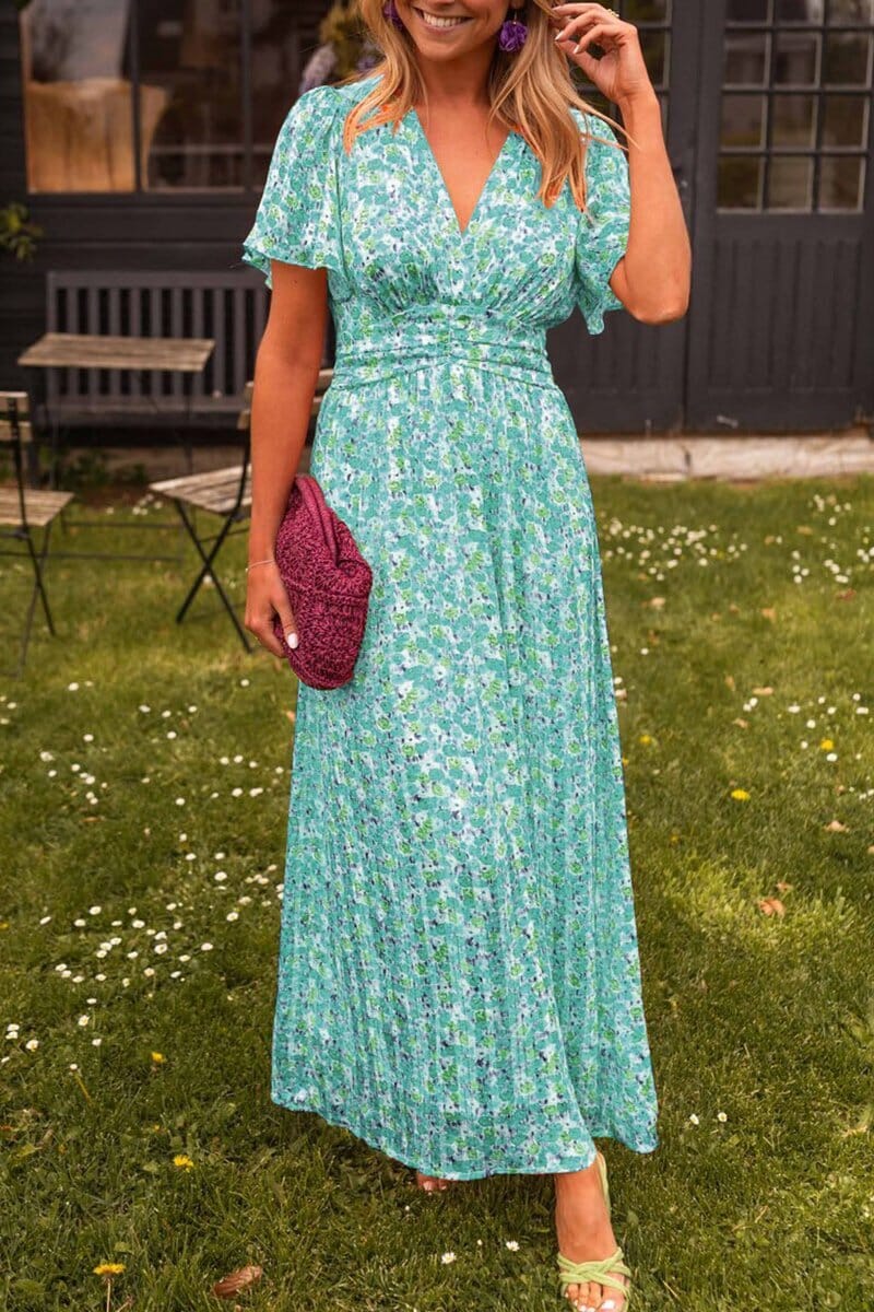 Sandra - Robe longue élégante avec encolure en V