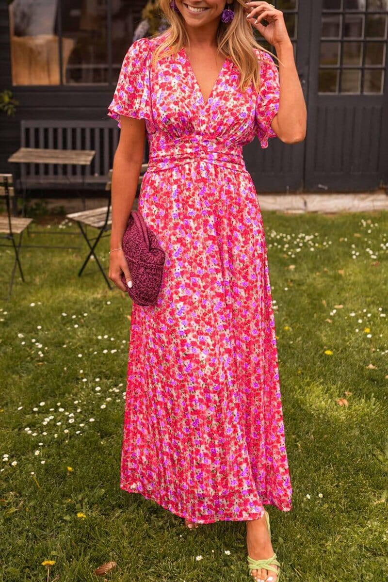 Sandra - Robe longue élégante avec encolure en V