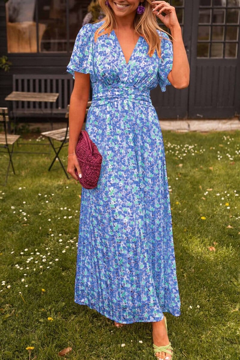 Sandra - Robe longue élégante avec encolure en V