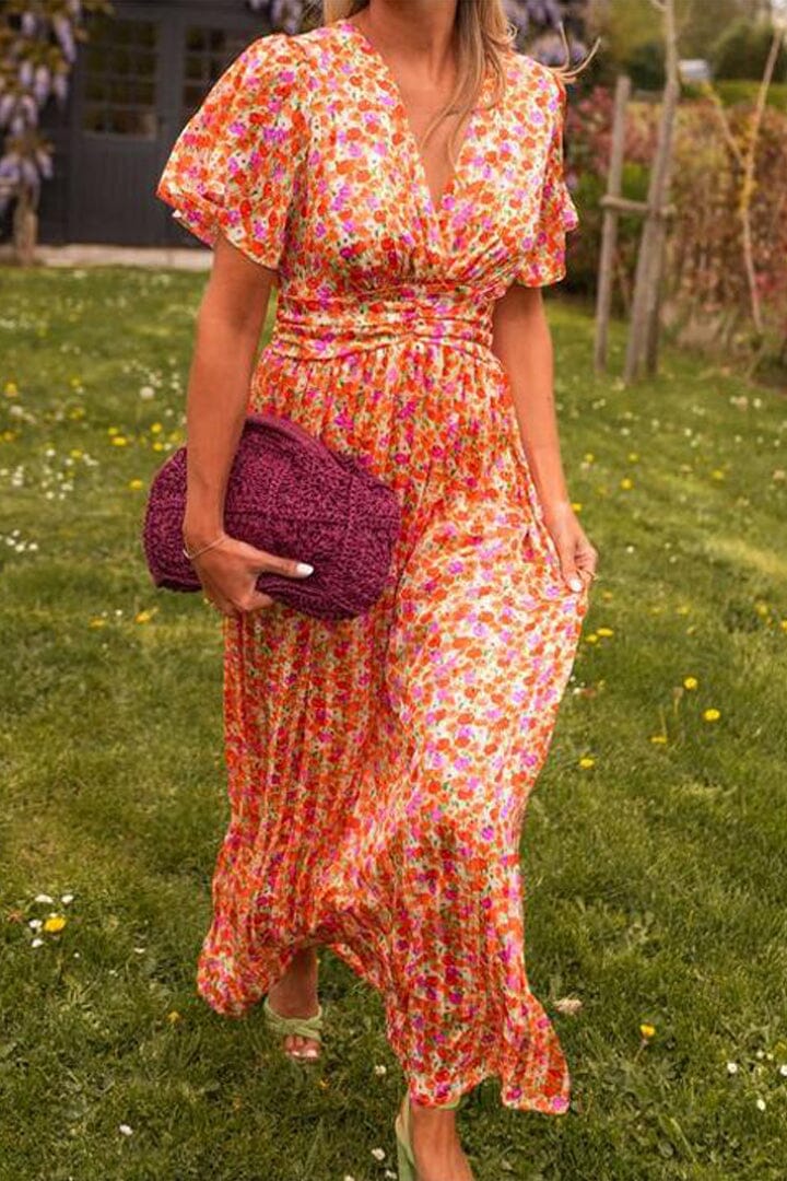 Sandra - Robe longue élégante avec encolure en V