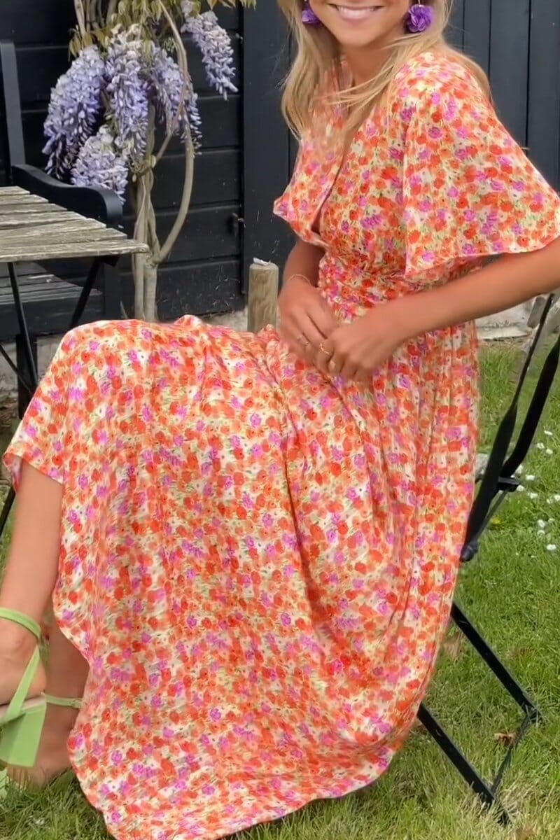 Sandra - Robe longue élégante avec encolure en V