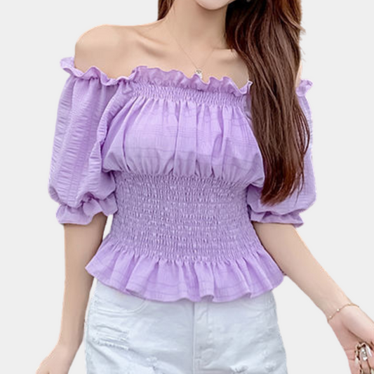 Agnes – Chemise Moderne à Manches Bouffantes