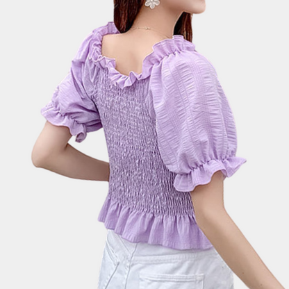 Agnes – Chemise Moderne à Manches Bouffantes